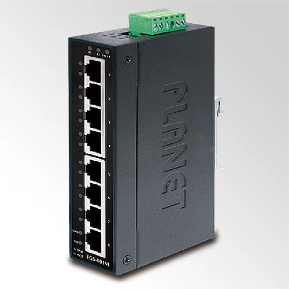 PLANET IP30 Slim type 8-Port Industrial Manageable Gigabit Ethernet Switch (-40 to 75 degree C)