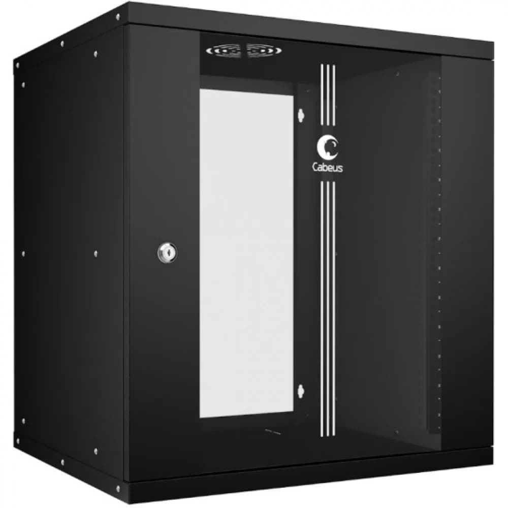 Cabeus WSC-05D-12U55/45 Шкаф телекоммуникационный настенный 19" 12U, серия LIGHT разборный, дверь стекло, цвет серый