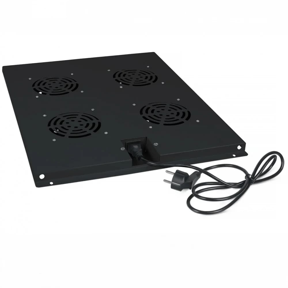 Cabeus TRAY-80-BK Модуль вентиляторный с 4-я вентиляторами для установки в напольные шкафы серии SH-05C, ND-05C глубиной 800мм, цвет черный (RAL 9004)