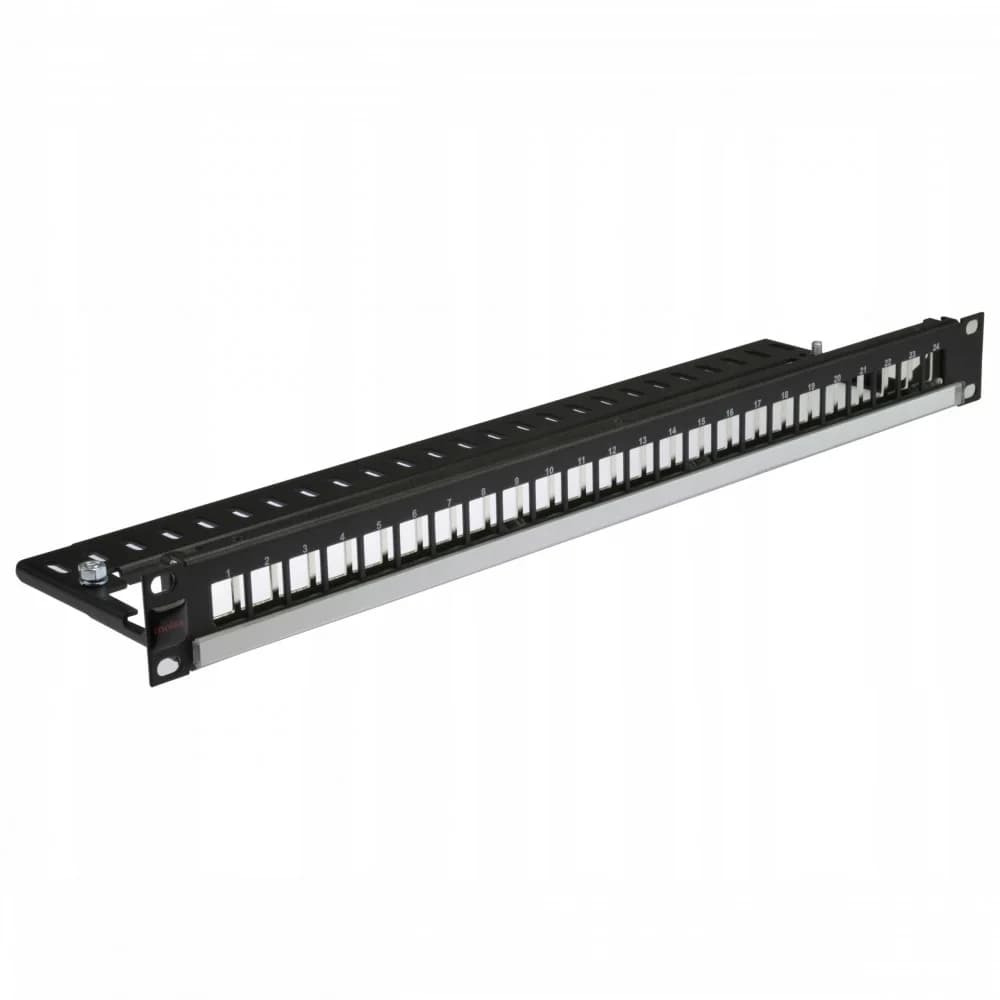 Molex патч-панель 19", 1U, 24 портов, экранированная, под Keystone, с кабель-менеджером