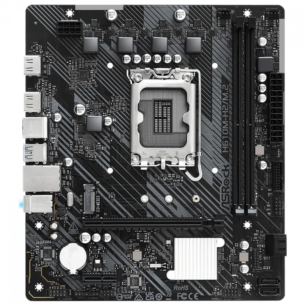 Материнская плата, ASRock, H610M-H2/M.2 (4710483946929), LGA1700, iH610, 2xDDR4 3200, 4xSATA3, 1xM.2 (PCI-E 3.0x4), 2xHDMI, 1xPCI-Ex16, 1xPCI-Ex1, mATX