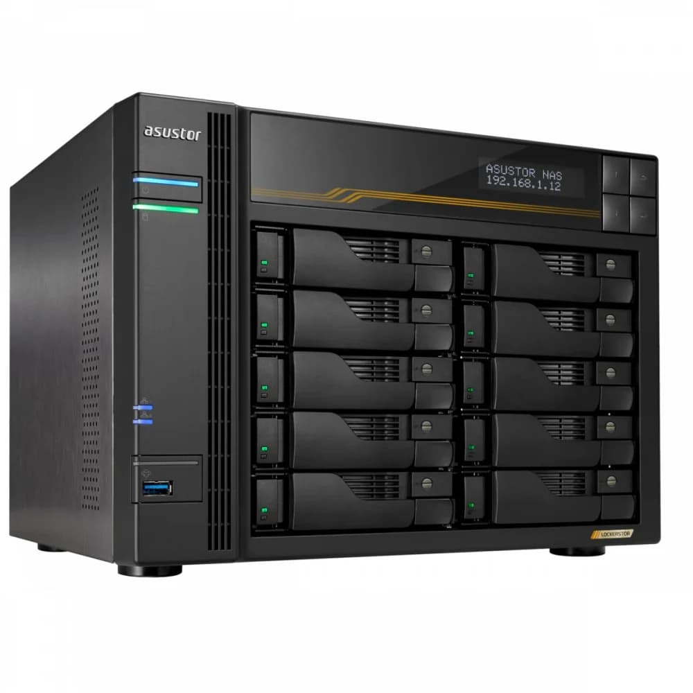 Сетевой накопитель ASUSTOR FS6810T 10 Bay NAS, AMD 2.3 GHz, 16GB RAM ECC DDR5, 4 M.2 NVMe Slots, Dual 5GbE, Dual 10GbE P