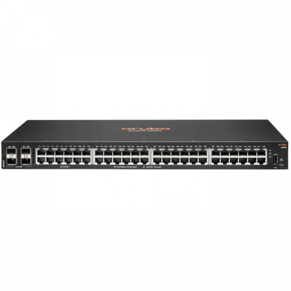 Коммутатор HPE Aruba Networking CX 6000 48G 4SFP Switch 48x ports 10/100/1000BASE-T Ports 4x 1G/1G SFP ports 1x USB-C Console Port 1x USB Type-A Host port