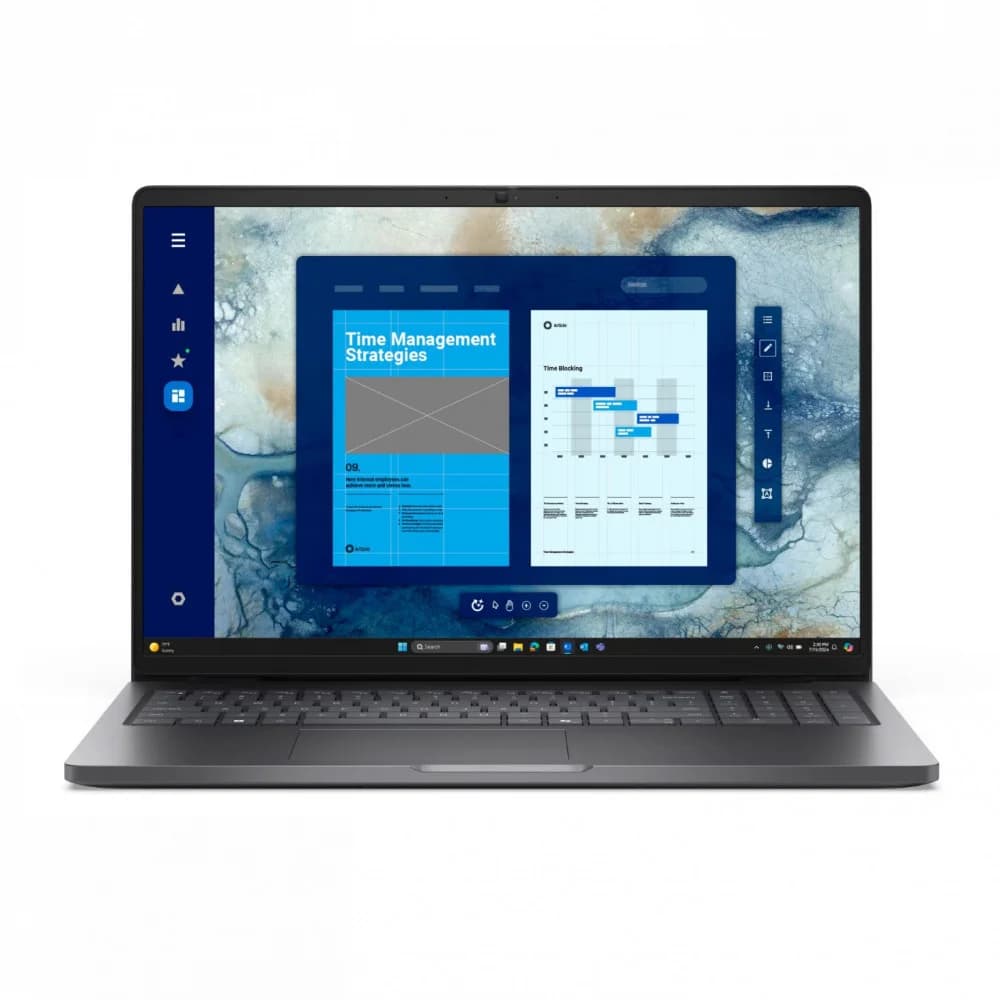 Ноутбук Dell/Pro 16 PC16255/3г/Ryzen AI 7/PRO 350/2 GHz/32 Gb/SSD/512 Gb/No ODD/Radeon/860M/16 ''/1920x1200/Windows 11/Pro/Backlit Kb/Fingerprint Read
