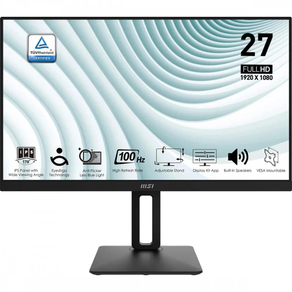 Монитор MSI 27" Pro MP271AP черный IPS LED 16:9 HDMI M/M матовая HAS Piv 300cd 178гр/178гр 1920x1080 100Hz VGA DP FHD 3.9кг