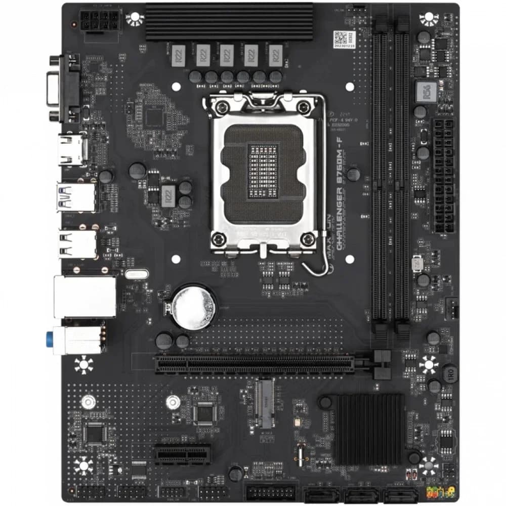 MS-Challenger B760M-F 1700, B760, 2xDDR4, 1xPCIEx16,1xPCIEx1,1xM.2, Front2xUSB3,2xUSB2, Rear2xUSB3,4xUSB2, 3xSATA3, 1GLan, VGA+HDMI, mATX, RTL