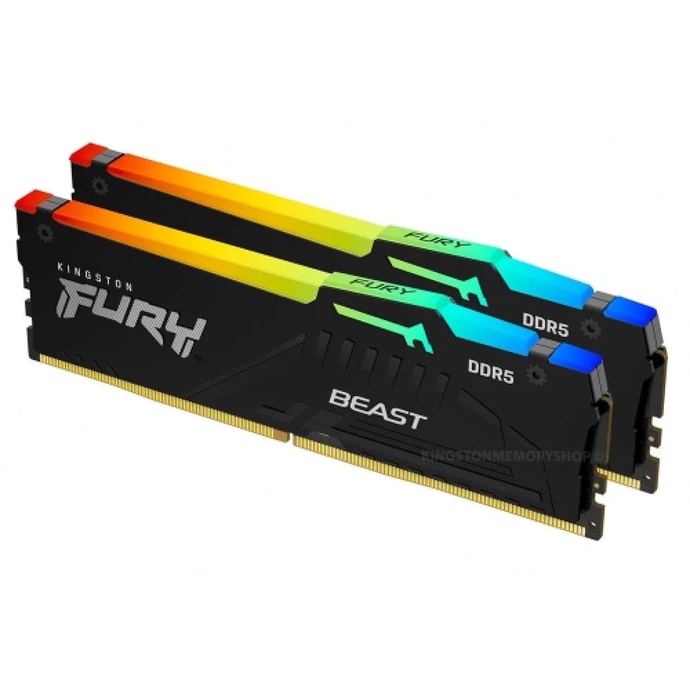 Комплект модулей памяти, Kingston, FURY Beast KF556C40BBAK2-16 (Kit 2x8GB), DDR5, 16GB, DIMM , Чёрный
