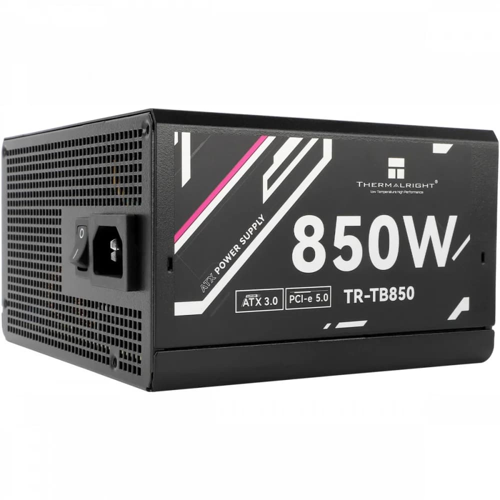 Блок питания 850W/ Power Supply Thermalright, 850W 80+ Bronze (ATX, 3.0, PCIe 5.0, Full modular, 1x24(20+4)pin, 2xCPU 8(4+4)pin, 4xPCIe*2 8(6+2)pin, 3xSATA3, 1x12+4pin (12VHPWR PCIe 5.0 12+4pin 600m