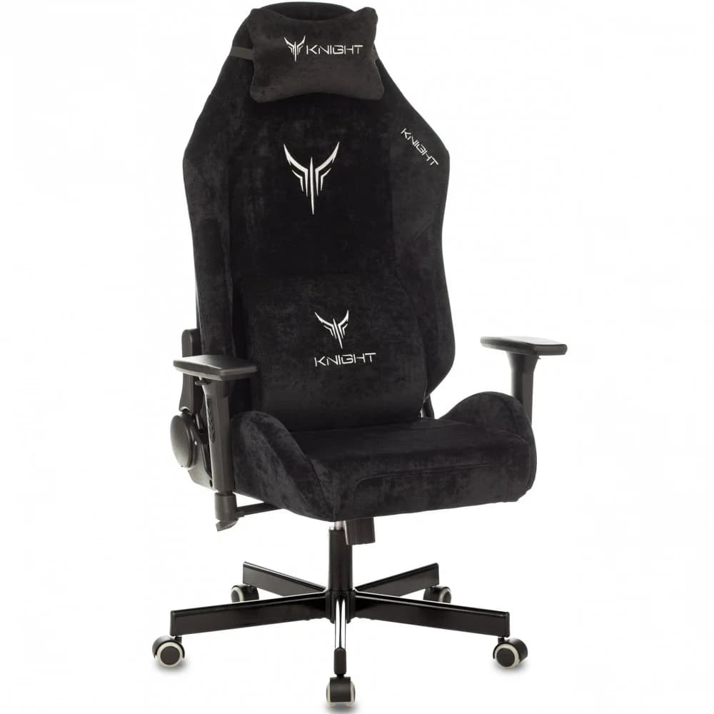 Кресло игровое Knight N1 Fabric черный Light-20 с подголов. крестов. металл