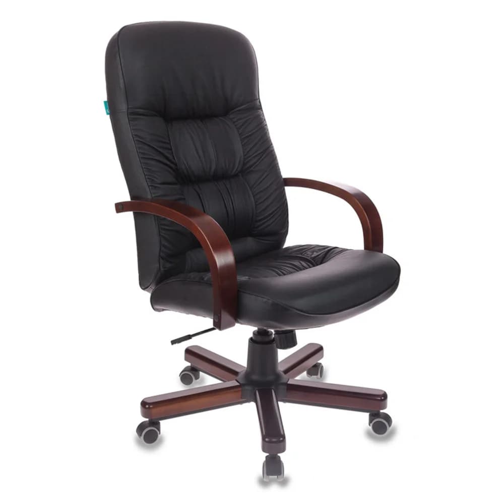 Кресло руководителя Бюрократ T-9908/WALNUT черный кожа крестовина металл