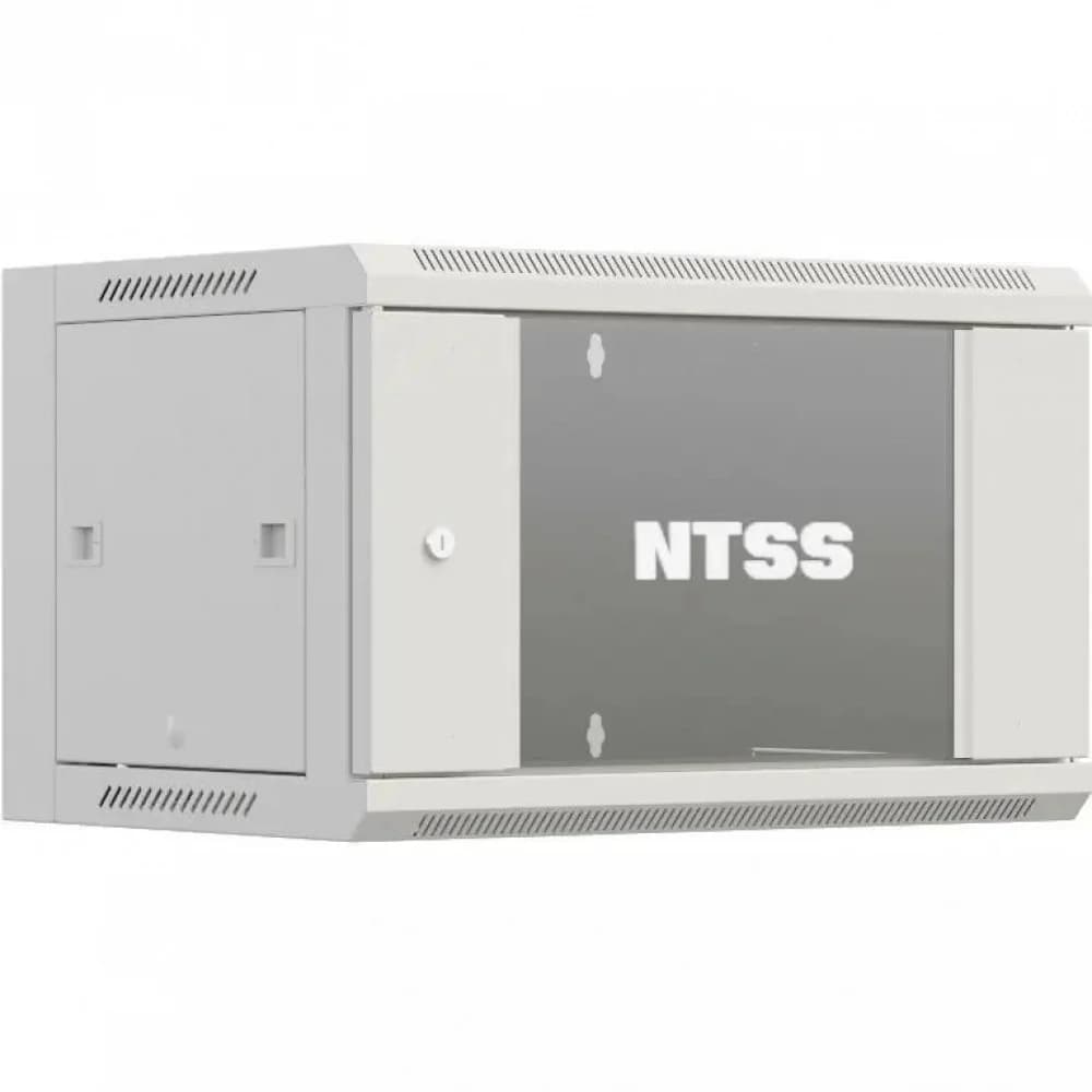 Шкаф коммутационный NTSS Премиум (NTSS-W15U6060GS) настенный 15U 600x600мм пер.дв.стекл 60кг серый 500мм 220град. IP20 сталь