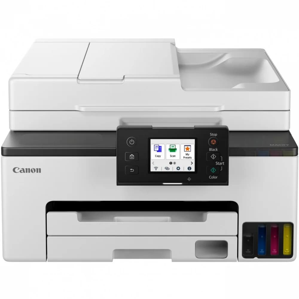 Цветное МФУ, Canon, MAXIFY GX2040, 6171C007AA, А4, BK/C/M/Y, 15 стр./мин, 3.5 мс/линия, ёмкость лотка - 250 листов, 100–240 В, 50/60 Гц, USB 2.0, WiFi, Ethernet, белый