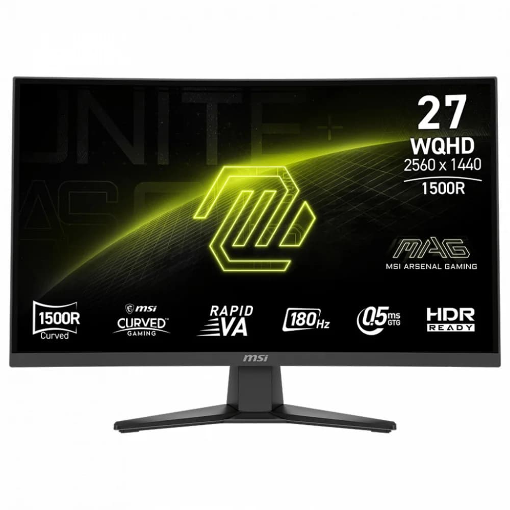 Монитор MSI 27" Mag MAG 275CQF E18 черный VA LED 16:9 HDMI полуматовая 1000:1 250cd 178гр/178гр 2560x1440 180Hz DP Quad 2K (1440p) 6.05кг