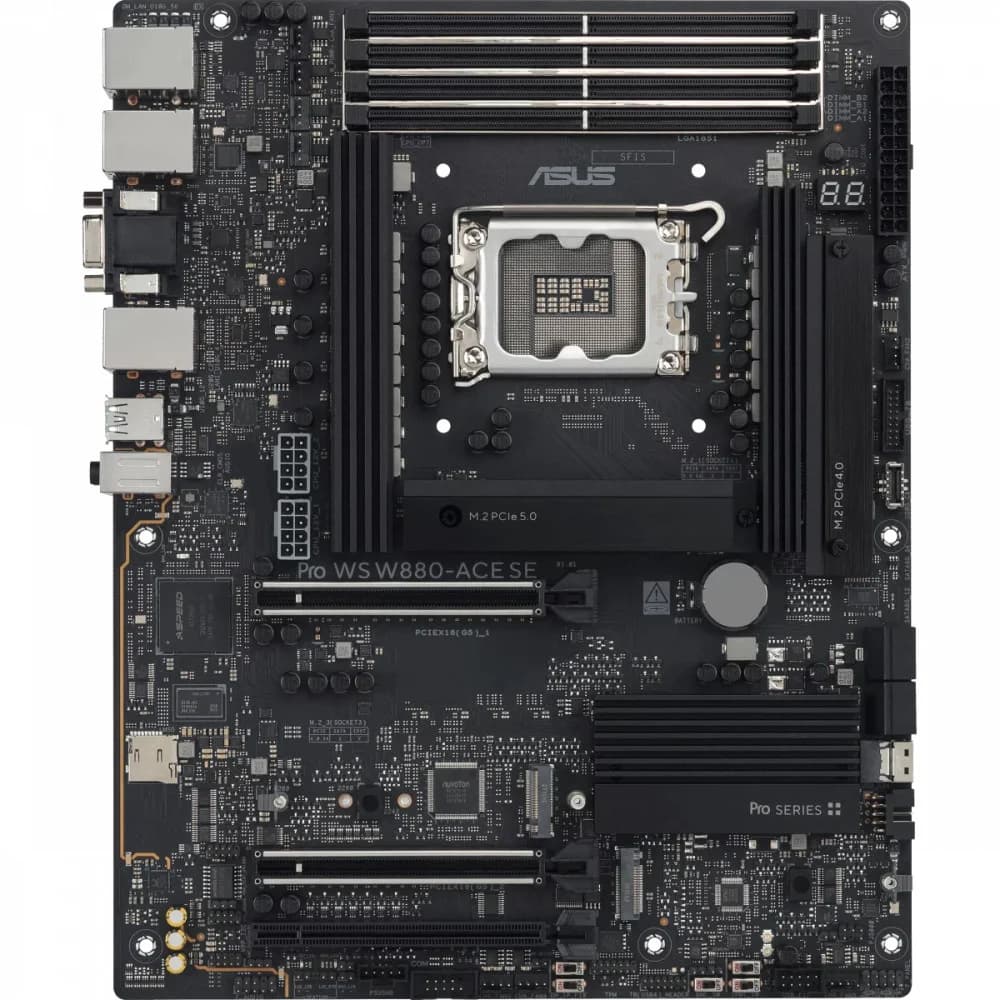 Материнская плата ASUS PRO WS W880-ACE SE LGA 1851 ATX 4xDDR5 3xPCIEx16 4xM.2 Thunderbolt USB-C HDMI VGA 2x2.5GLAN