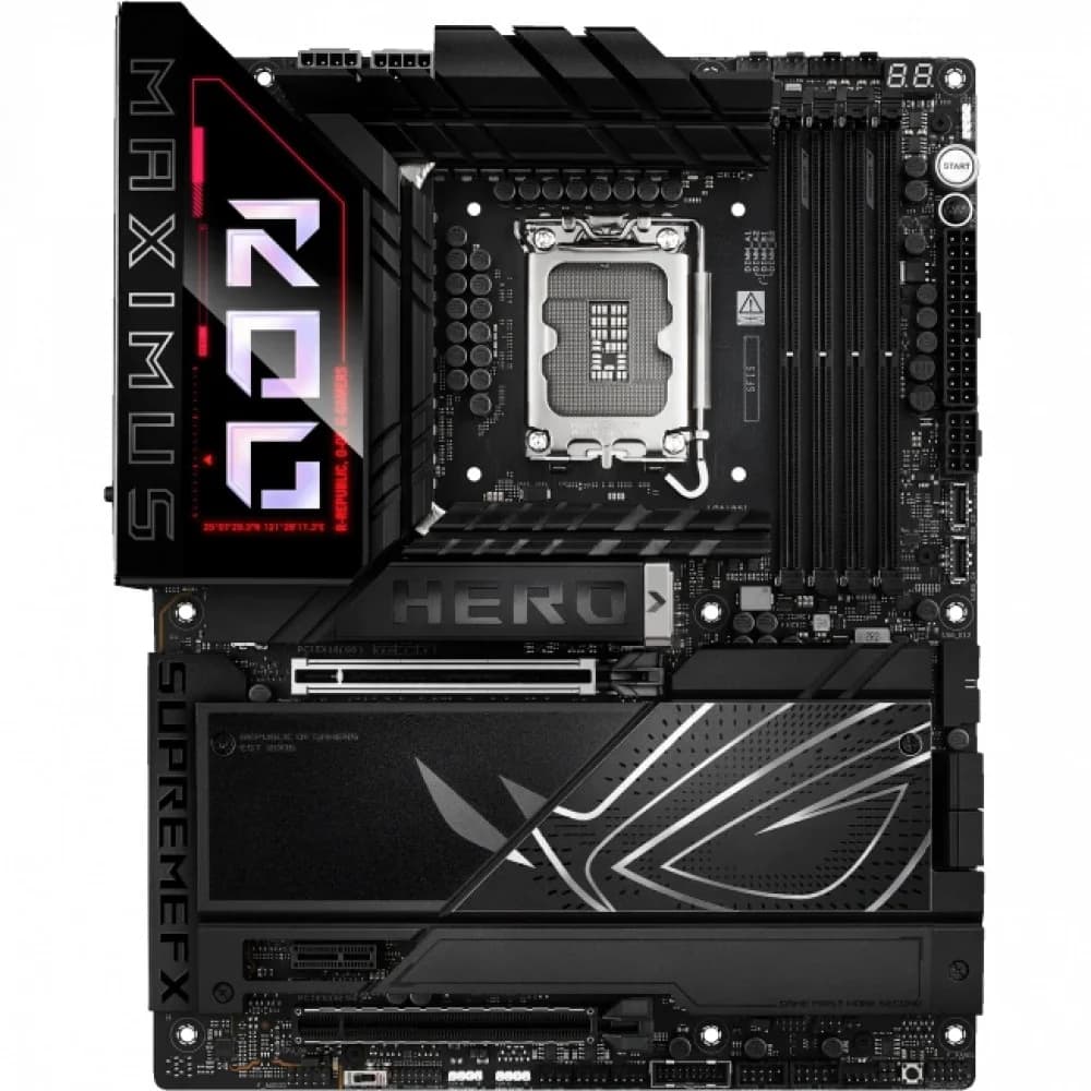 Материнская плата ASUS ROG MAXIMUS Z890 HERO BTF LGA1851 ATX 4хDDR5 PCIEx16 PCIEx4 PCIEx1 6xM.2 2xThunderbolt USB-C HDMI 2.5GLAN 5GLAN Wi-Fi 7