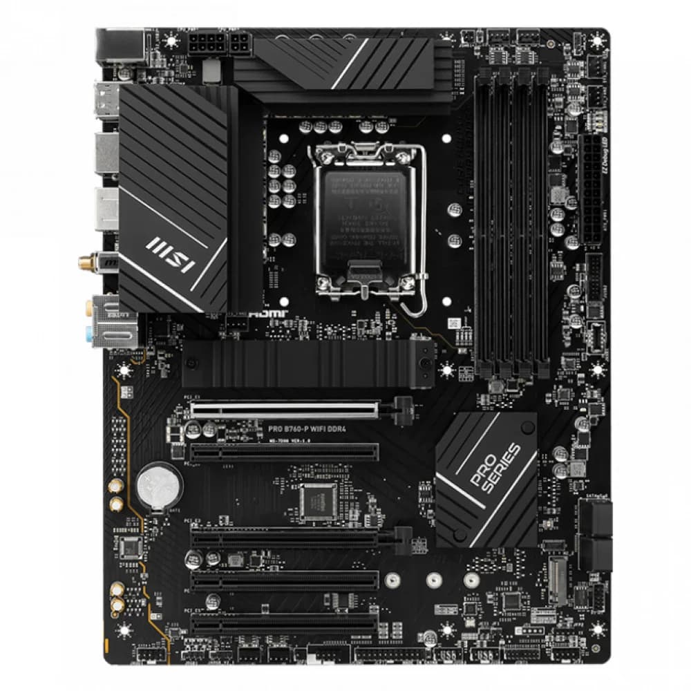 Материнская плата MSI PRO B760-P WIFI DDR4 Soc-1700 Intel B760 4xDDR4 ATX AC`97 8ch(7.1) 2.5Gg+HDMI+DP