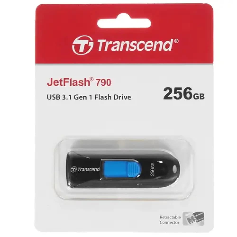 Флеш Диск Transcend 256Gb Jetflash 790 TS256GJF790K USB3.0 черный/синий