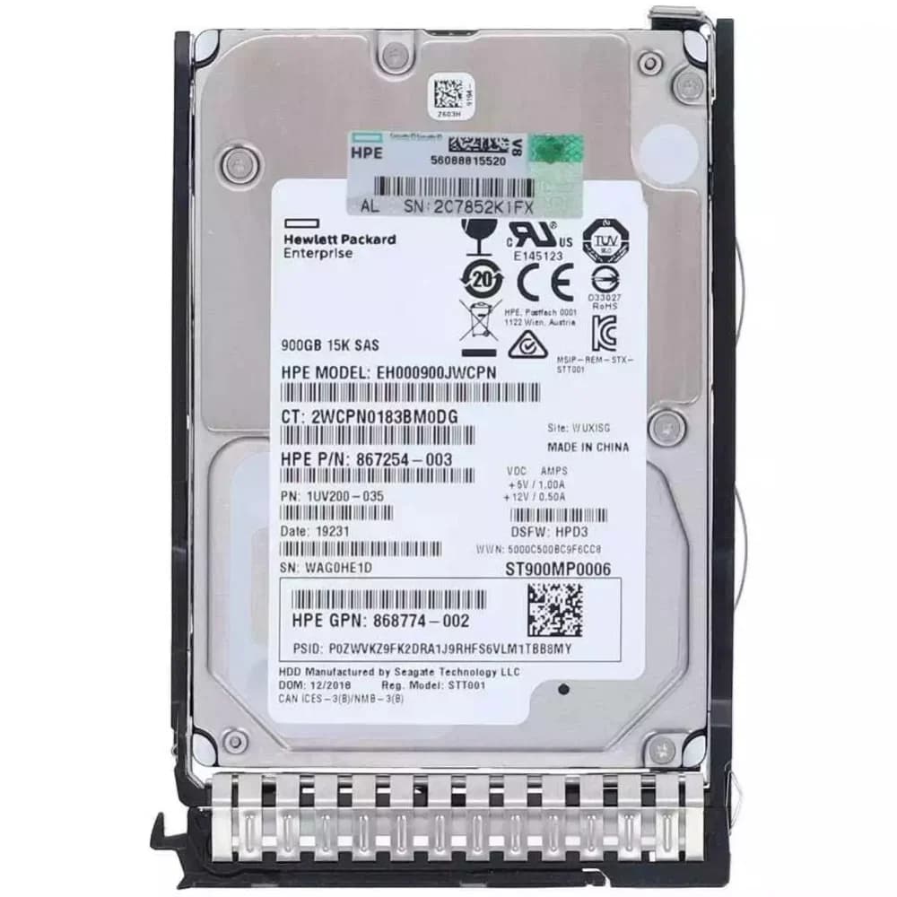 Жесткий диск 900GB 12G 15k rpm HPL SAS SFF (2.5in) Smart Carrier ENT 3yr Warranty Digitally Signed Firmware Hard Drive (870759-B21/870795-001)