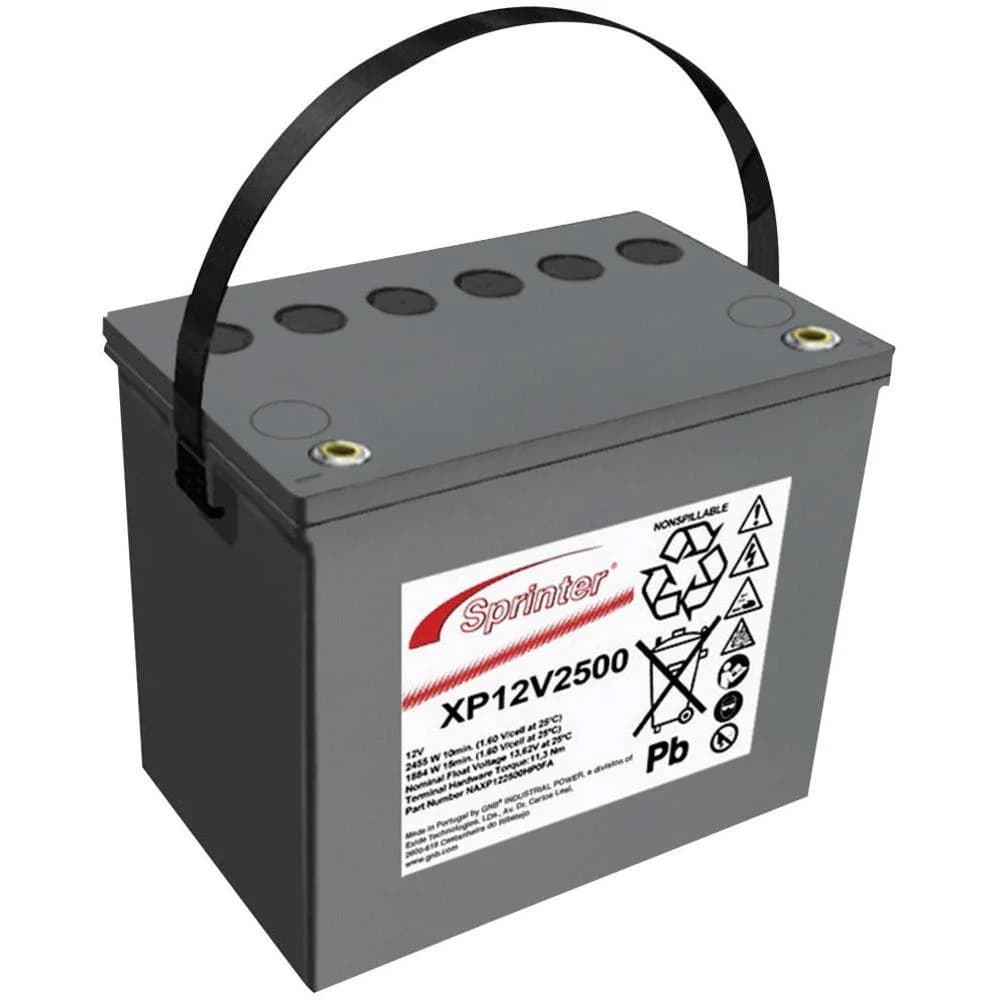 Батарея, Exide Sprinter XP XP12V2500, Свинцово-кислотная 12В 69,5 Ач, Клемма M6, Вес нетто: 26 кг, Размер в мм.: 262*172*239 (NAXP122500HP0FA) - Maintenance‐free ﴾no topping up﴿ during the whole ser