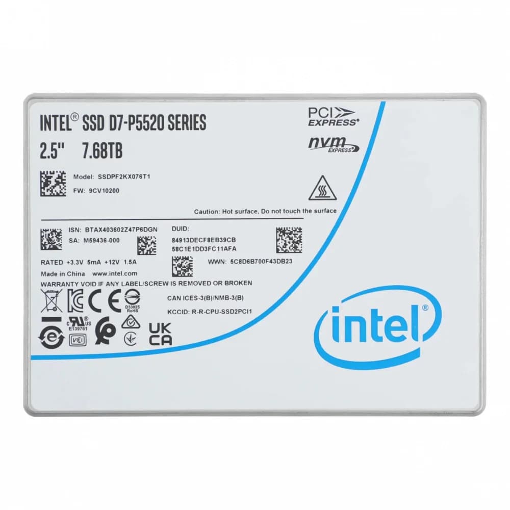 SK HYNIX SSD D7-P5520 Series (7.68TB, 2.5in PCIe 4.0 x4, 3D4, TLC) Generic No OPAL Single Pack
