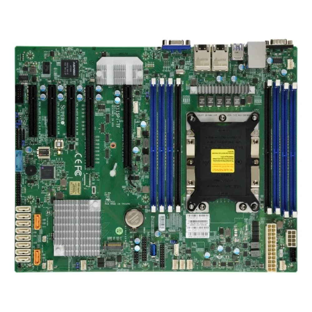 Supermicro MBD-X11SPI-TF-B Xeon Single Socket S3647, 8x 288-pin DDR4 DIMM slots, 2x 10GbE LAN ports, 10x SATA3 (6Gbps) via C622, Bulk