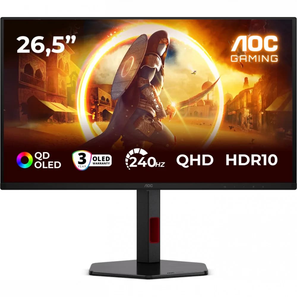 Монитор AOC 26,5" Q27G4ZDR, 16:9, QD-OLED, QHD, 0,03ms, 400cd, 240Hz, HDMI, DP, USB, HAS