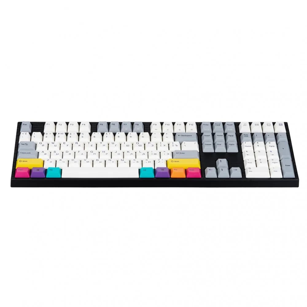 Клавиатура, Varmilo, CMYK V2, VEM108, EC Rose V2 Switch, A36A024B0A3A06A007, Механическая, Подсветка, 442*137*36мм, Англ/Рус, Черный