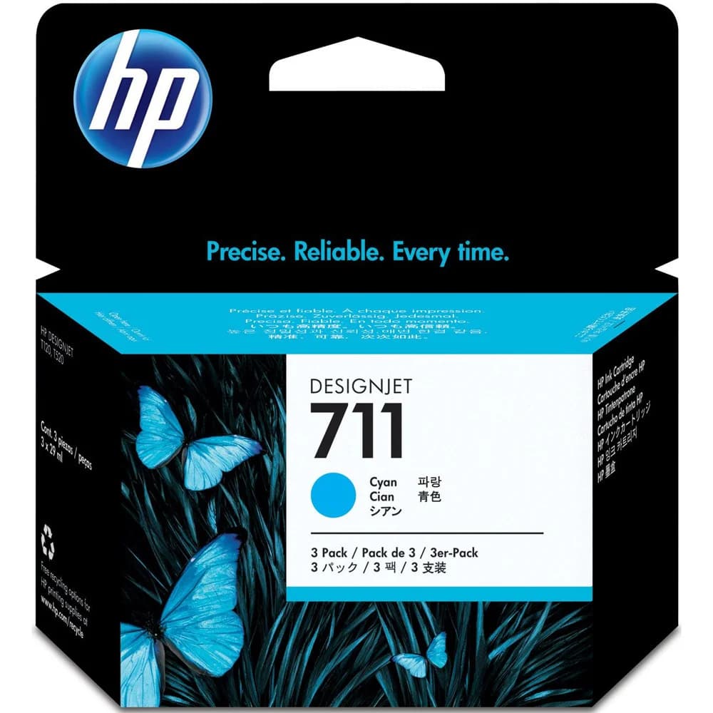 Cartridge HP 711 для Designjet T120.T520,голубой, 3*29мл, тройная упаковка.