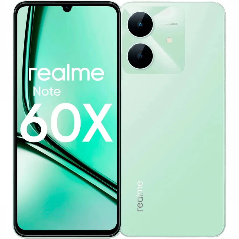 Смартфон Realme RMX3938 Note 60х 64Gb 3Gb зеленый моноблок 3G 4G 2Sim 6.74" 720x1600 Android 14 8Mpix 802.11 a/b/g/n/ac GPS GSM900/1800 GSM1900 TouchSc A-GPS microSD
