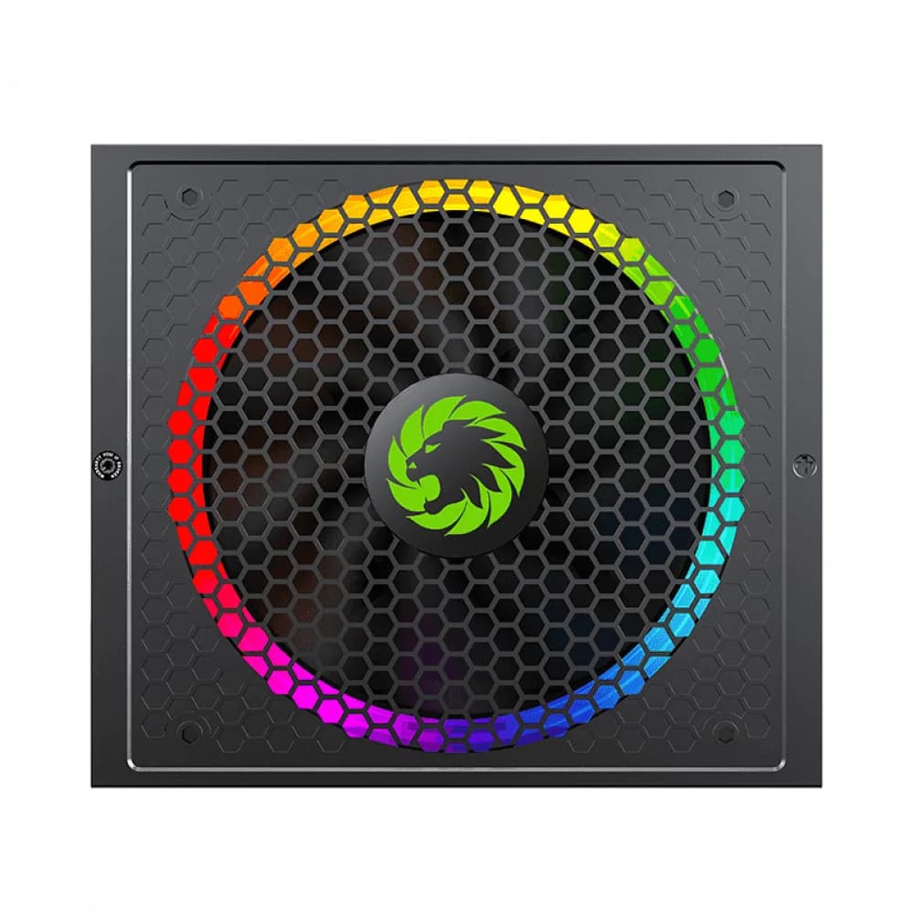 Блок питания, Gamemax, RGB 550W Rainbow, 210604500049, 550W, ATX, 80 Plus Gold, APFC, 20+4 pin, 4+4pin, 6*Sata, 3*Molex, 1*FDD, 2*PCI-E 6+2 pin, Вентилятор 14 см, Подсветка RGB, Кабель питания, Чёрн