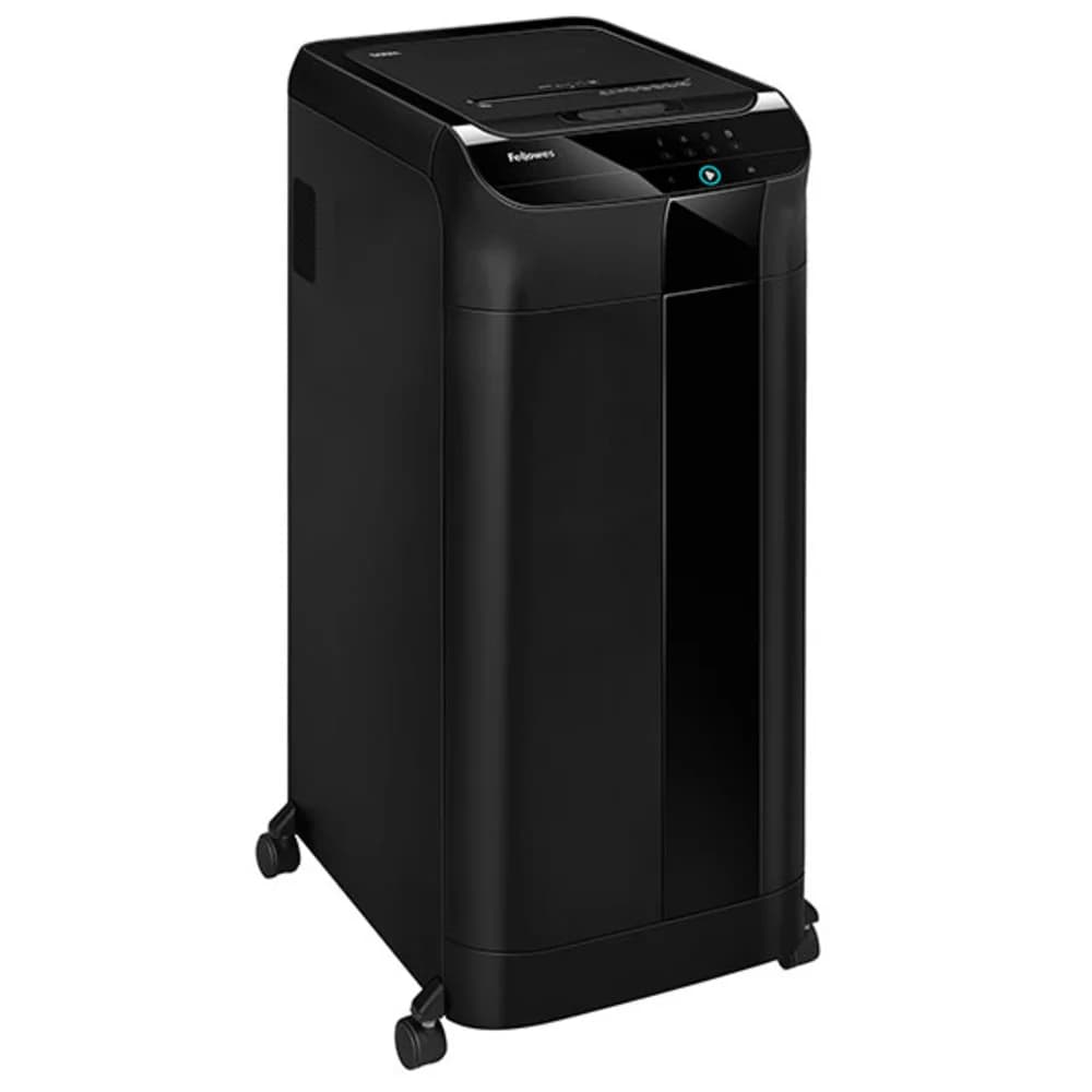 Шредер Fellowes AutoMax 600M черный (секр.P-5)/фрагменты/600лист./83лтр./скрепки/скобы/пл.карты