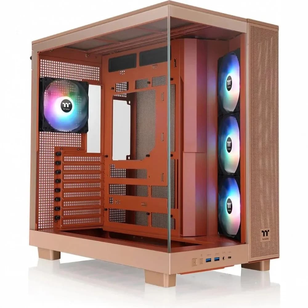 Корпус Thermaltake View 380 XL TG ARGB Gravel Sand коричневый без БП E-ATX 2x120mm 2xUSB3.0 audio bott PSU