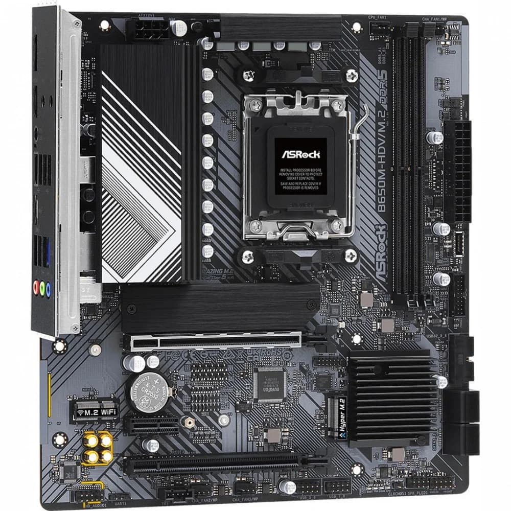 Матплата ASRock B650M-HDV/M.2, AM5,mATX,2DDR-5,2PCI-Ex16/1x1,4SATA,2xM.2,HDMI,DP,16USB