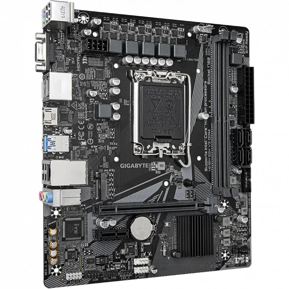 MB Socket1700, MATX, iH610 (VGA+DVI+DP+HDMI), Gigabyte H610M S2H V3 DDR4, 2DDR4, PCIx16, PCIx1