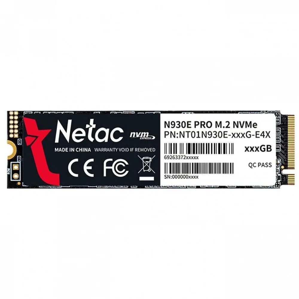 SSD M.2 Netac 256Gb N930E Pro Series Retail (PCI-E 3.1 x4, up to 2040/1270MBs, 3D NAND, 150TBW, NVMe 1.3, 22х80mm)