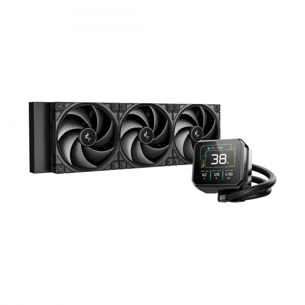 Система водяного охлаждения Deepcool Spartacus 420 Soc-AM5/AM4/1200/1700/1851 черный 4-pin 19-36dB Al LCD Ret (R-SPT420-BKDSMP-G-1)