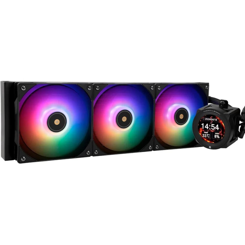 Система водяного охлаждения Thermalright Core Vision 360 ARGB Soc-AM5/AM4/1200/1700/1851 черный 4-pin 28.1dB Al LCD Ret (C-VISION-360-BL-ARGB)