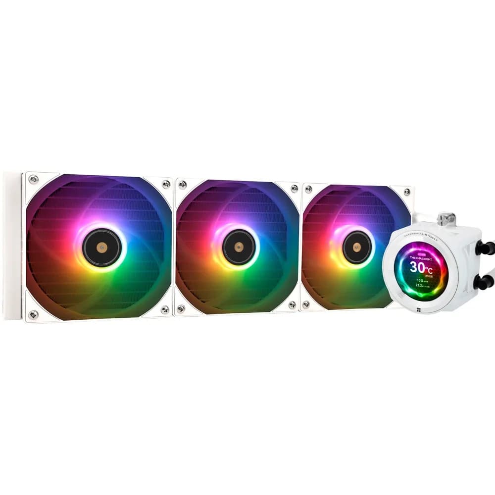 Система водяного охлаждения Thermalright Core Vision 360 ARGB Soc-AM5/AM4/1200/1700/1851 белый 4-pin 28.1dB Al LCD Ret (C-VISION-360-WH-ARGB)