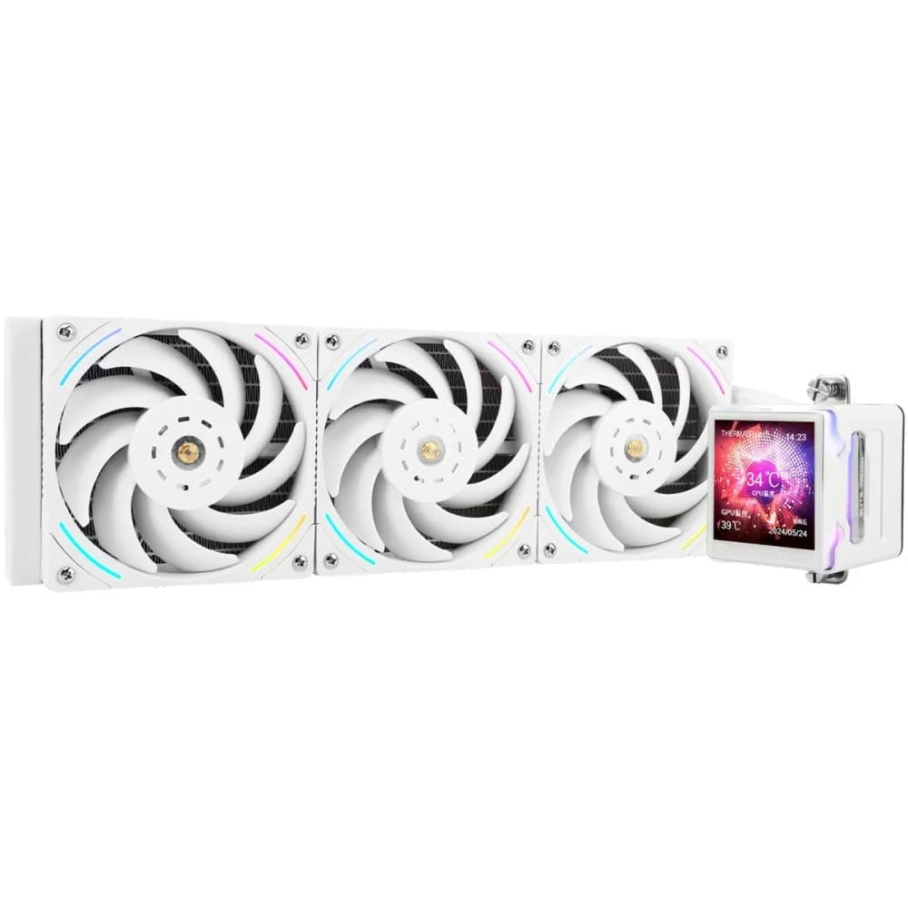 Система водяного охлаждения Thermalright Elite Vision 360 ARGB Soc-AM5/AM4/1200/1700/1851 белый 4-pin 27.7dB Al LCD Ret (E-VISION-360-WH-ARGB)