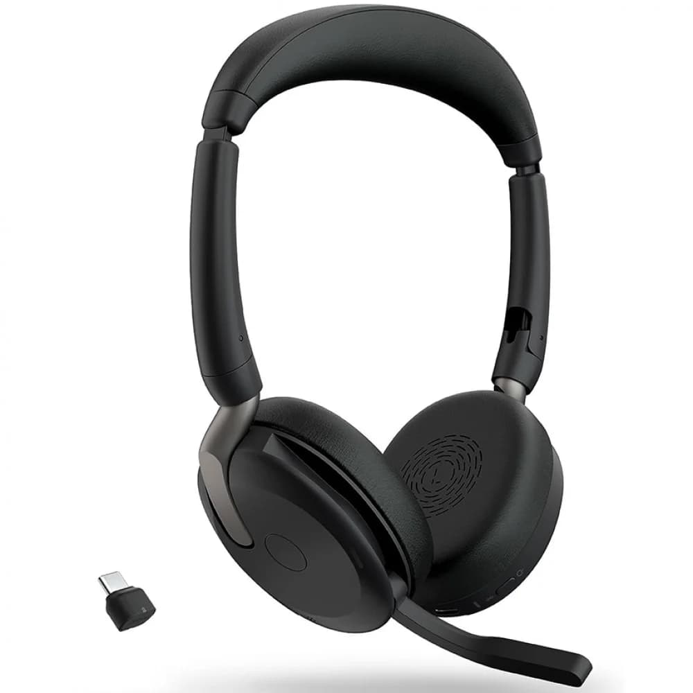 Гарнитура, Jabra, 26699-989-999, Jabra Evolve2 65 Flex, Link380a UC Stereo, Проводная, Защита слуха PeakStop, USB А/С, Bluetooth 5.2, 2 x MEMS