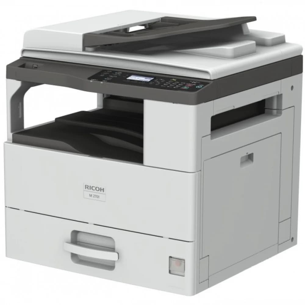 МФУ Ricoh M 2701 (А3, ч/б, 27/15 ppm A4/A3, 512Мб, 600dpi, USB, Network, дуплекс, ARDF50, LCD-экран, старт. картр. 9 000 стр) (418118)
