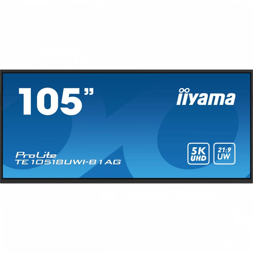 Интерактивная панель, iiyama, TE10518UWI-B1AG, 105", 5K, Android 13, V100, A311D2 Quad core A76+A55, ОЗУ 8гб, ПЗУ 64гб, чёрный