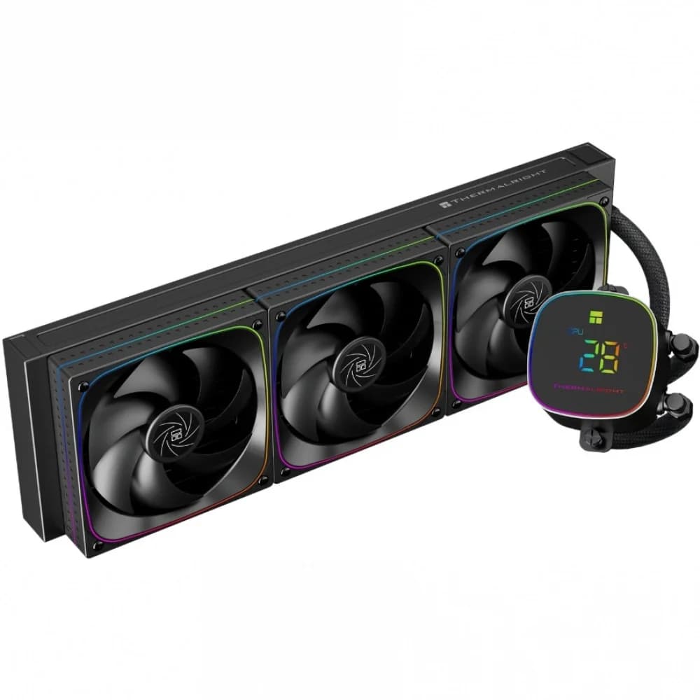Система жидкостного охлаждения/ Water Cooling System Thermalright Frozen Horizon 360 Digital (360mm, LED temp., Black, ARGB/ Fans: 3x120mm, 68.9CFM, 28.2dBA, 2000RPM/ Pump height 53.2mm, Rad thickne