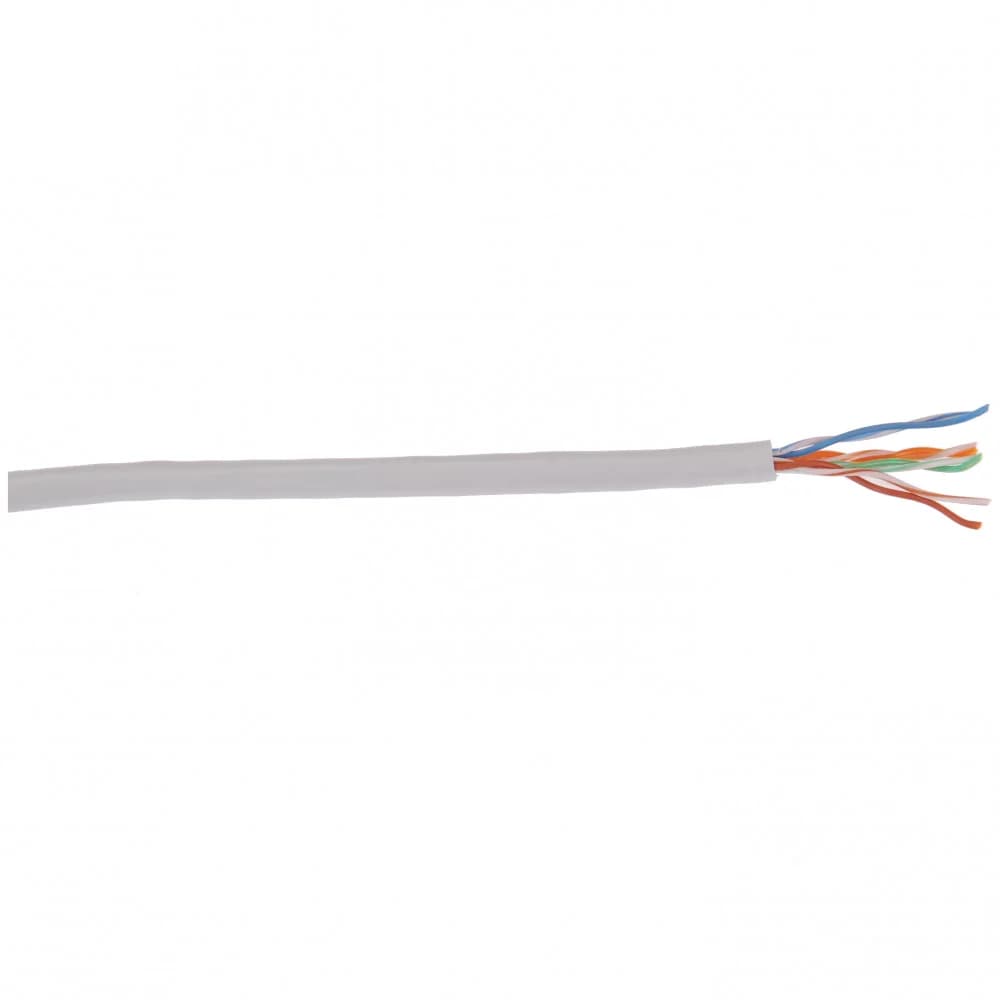 Кабель связи витая пара U/UTP, кат.5E, 4 пары 24AWG solid, 305м, ПВХ, серый