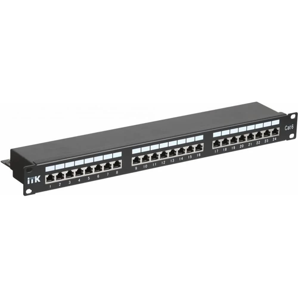 1U патч-панель кат.6 STP, 24 порта (IDC Dual), с кабельным органайзером