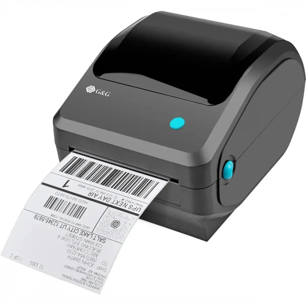 Термопринтер G&G GG-D410 203dpi 152мм/с/USB для печ.накл. черный