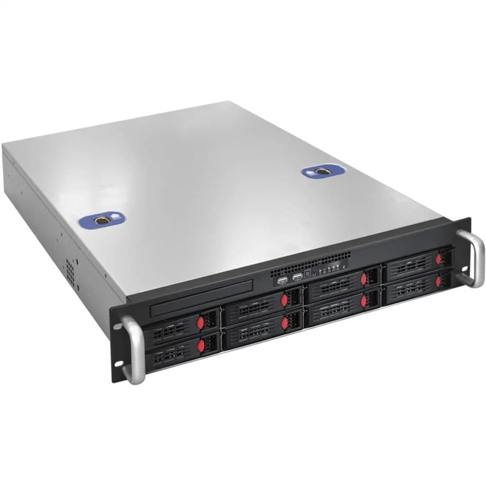 Серверный корпус ExeGate Pro 2U550-HS08 <RM 19", высота 2U, глубина 550, БП 1U-800ADS, 8xHotSwap, USB>