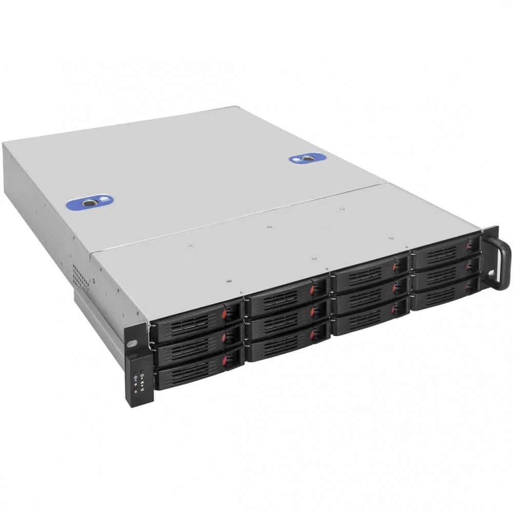 Серверный корпус ExeGate Pro 2U660-HS12 RM 19", высота 2U, глубина 660, БП 1U-800ADS, 12xHotSwap