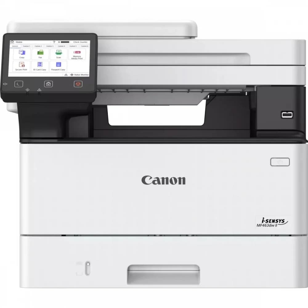 Монохромное МФУ, Canon, i-SENSYS MF463DW II, 7188C008AA, Лазерное, A4, 40 стр./мин., Подача 350 листов, Двусторонний автоподатчик документов, Сенсорный дисплей 5", 1.2 ГГц CPU, 1 ГБ RAM, USB 2.0, Et