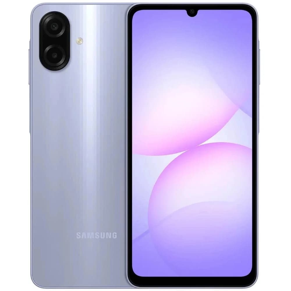 Смартфон Samsung SM-A075F Galaxy A07 64Gb 4Gb фиолетовый моноблок 3G 4G 2Sim 6.7" 720x1600 Android 15 50Mpix 802.11 a/b/g/n/ac GPS GSM900/1800 GSM1900 Protect microSD max2048Gb